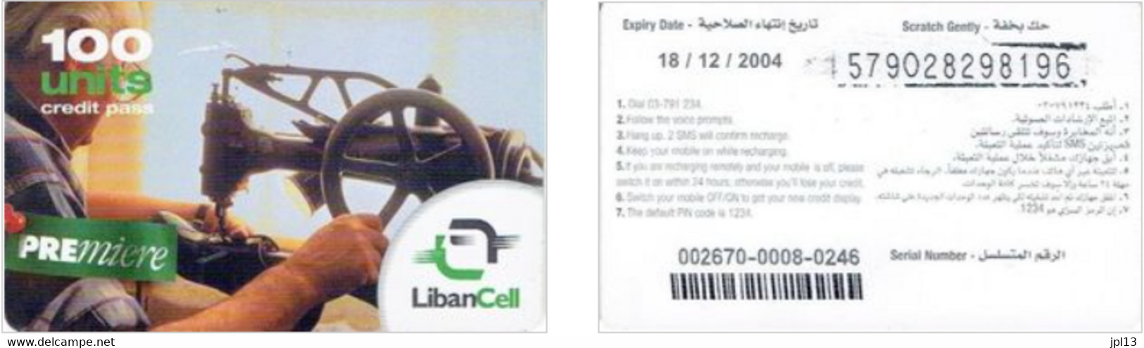 Recharge GSM - Liban - LibanCell - Couture, Exp.27/01/2006 - Libanon