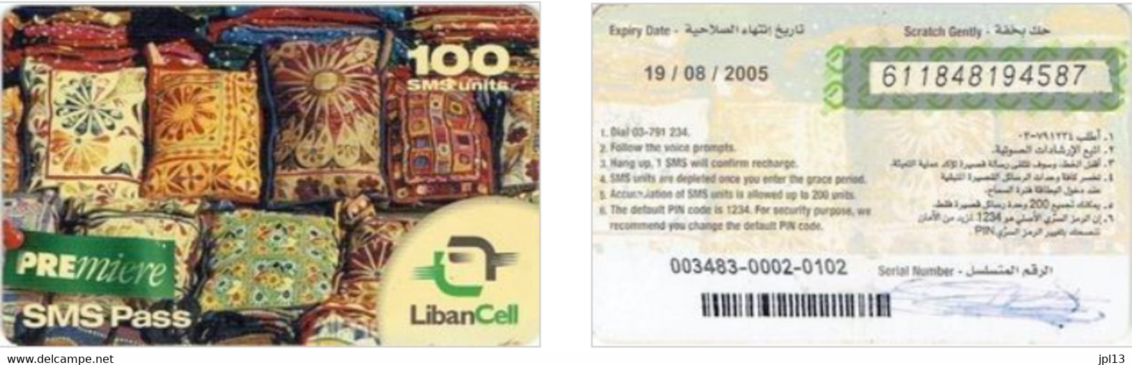 Recharge GSM - Liban - LibanCell - SMS Pass, Exp.17/04/2005 - Libano