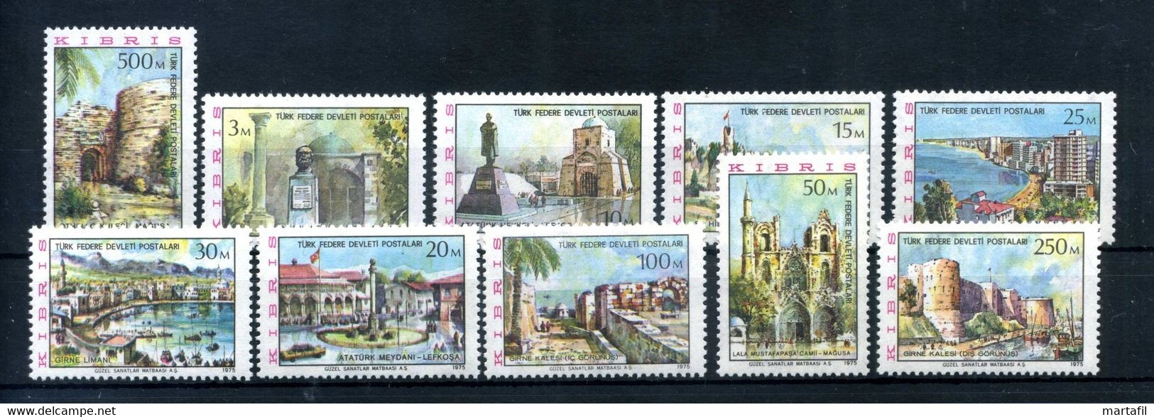 1975 CIPRO Amministrazione Turca SET MNH ** 1/10 1° Emissione - Ungebraucht