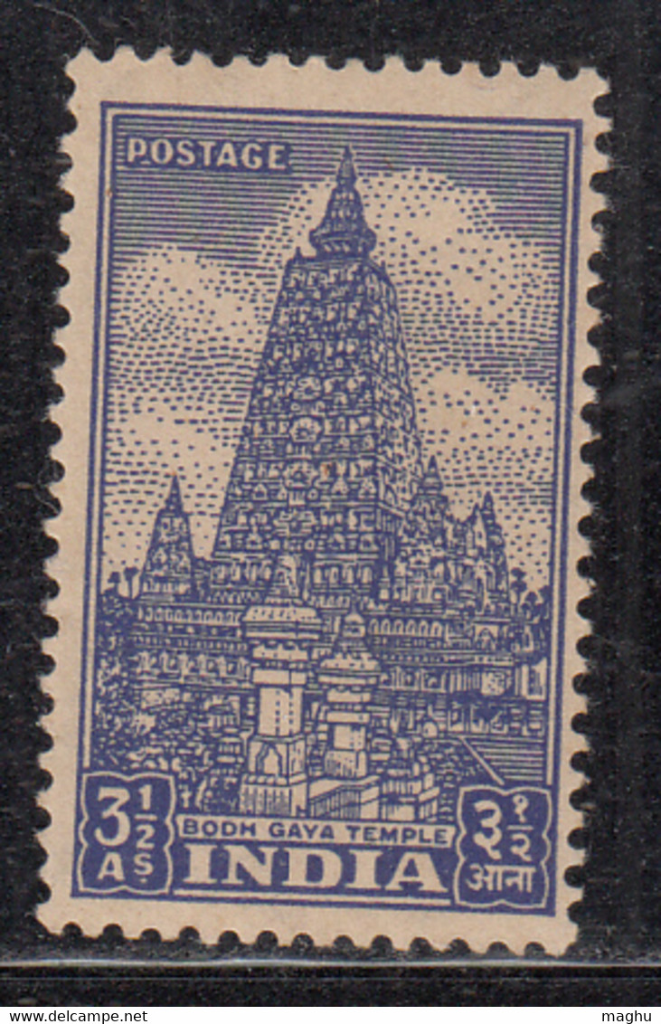 3½as MNH India Archaeological Series 1949, Mahabodhi Temple, Bodh Gaya, Buddhism - Neufs