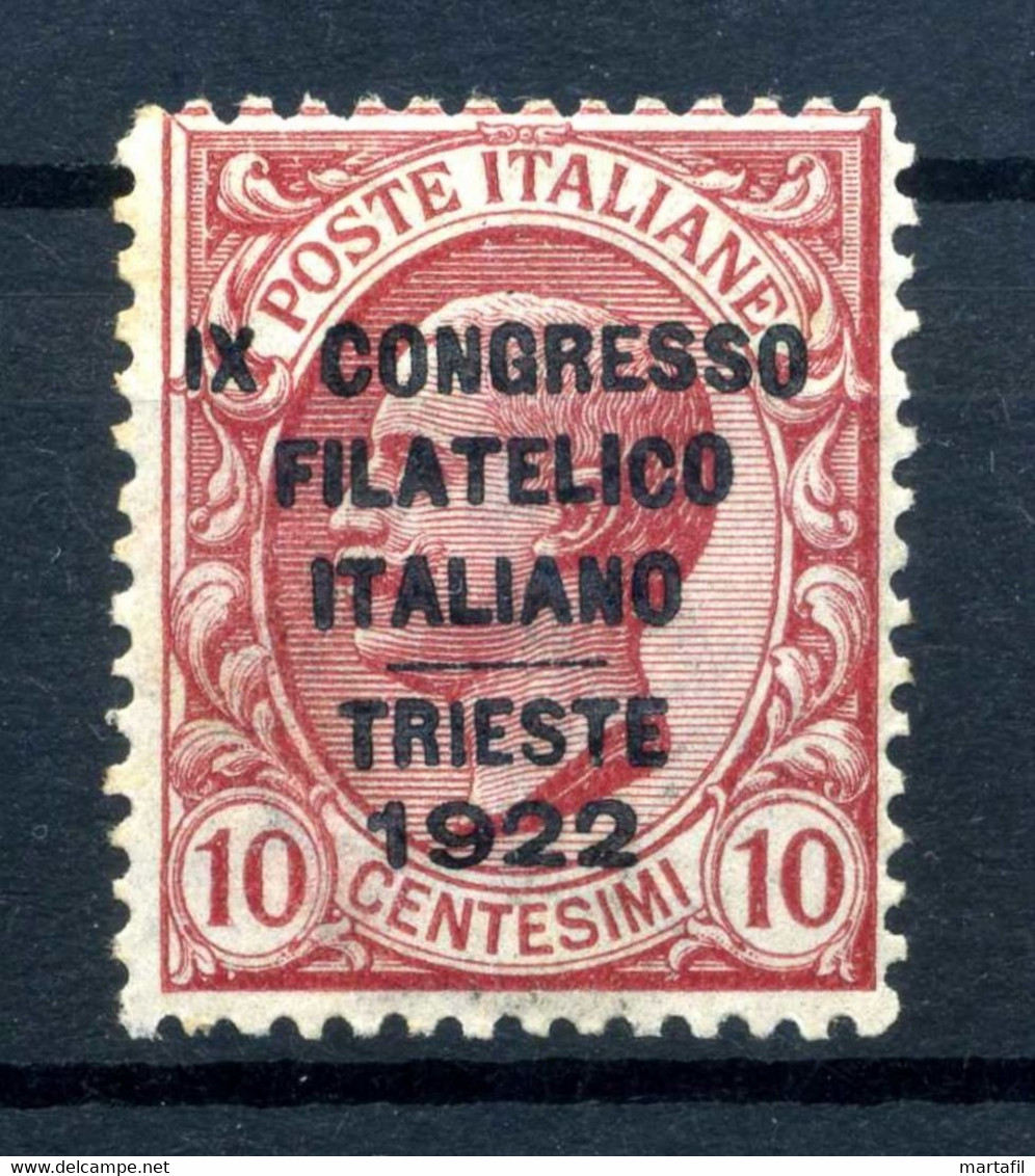 1922 REGNO Congresso Filatelico N.123 10 Centesimi Rosa Rosso * - Mint/hinged