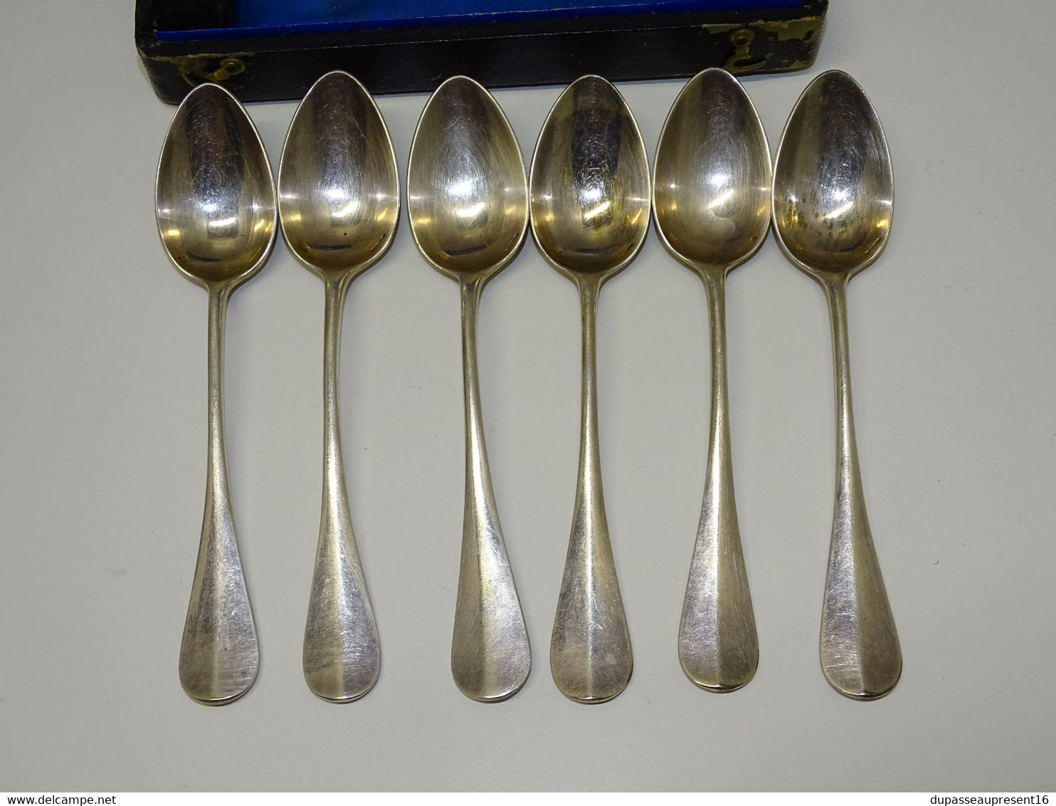 * COFFRET 6 PETITES CUILLERES Métal BLANC & 18 BOULENGER N III Déco TABLE   E - Spoons