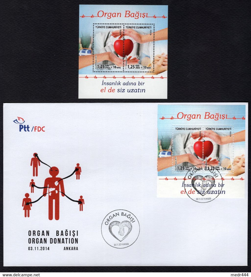 Turkey/Turquie 2014 - Organ Donation - FDC + Souvenir Minisheet - MNH** - Superb*** - Briefe U. Dokumente