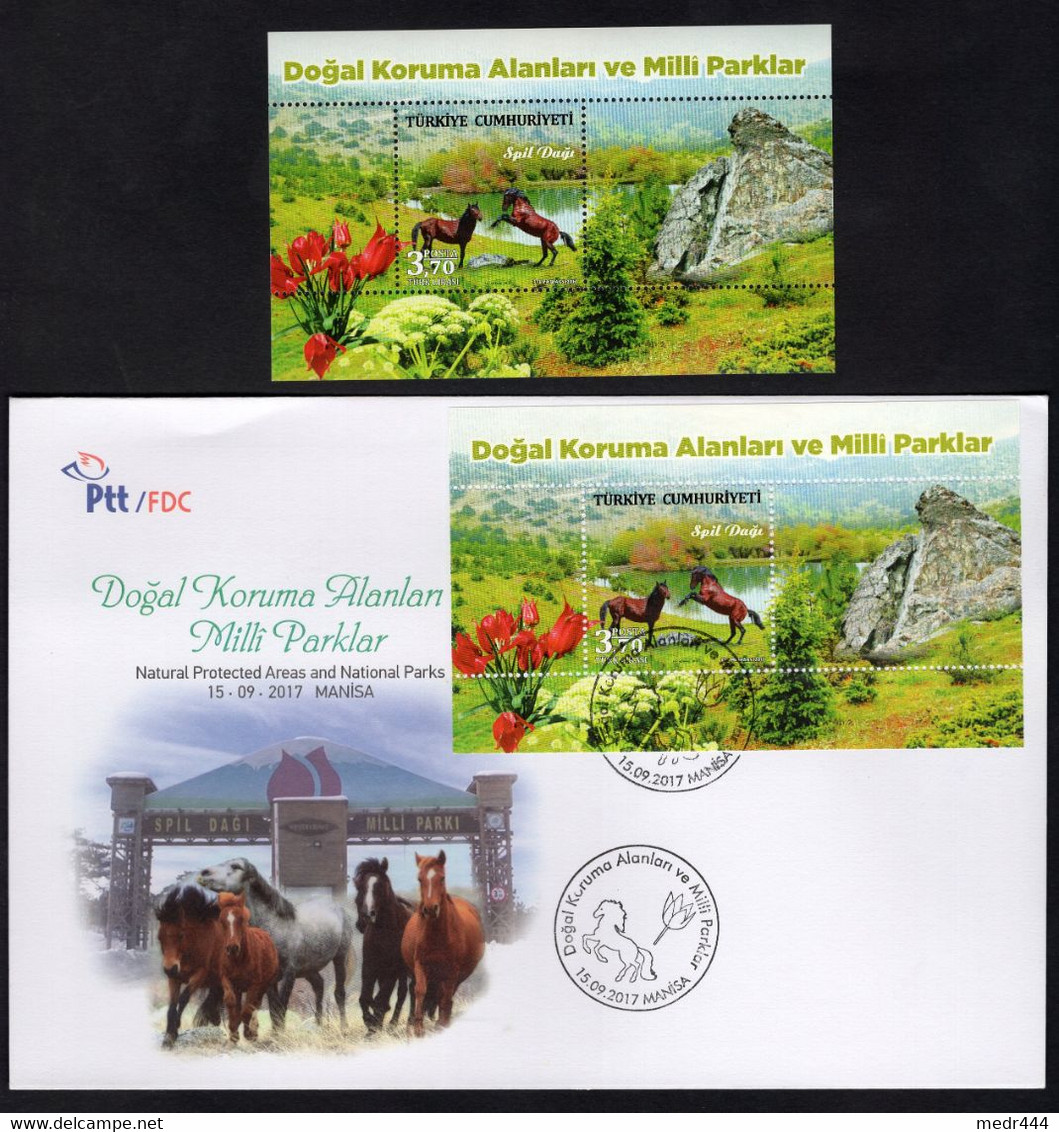 Turkey/Turquie 2017 - Horses - National Protected Areas And National Parks - FDC + Minisheet - MNH** - Superb*** - Lettres & Documents