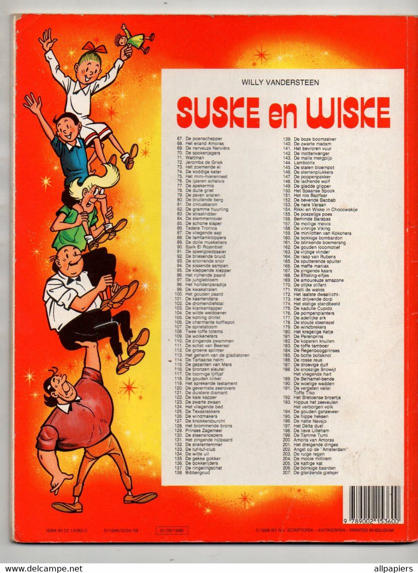 Suske En Wiske N°207 De Glanzende Gletsjer Par Vandersteen - Standaard Uitgeverij De 1986 - D/1986/0034/38 - 1/9/1986 - Suske & Wiske