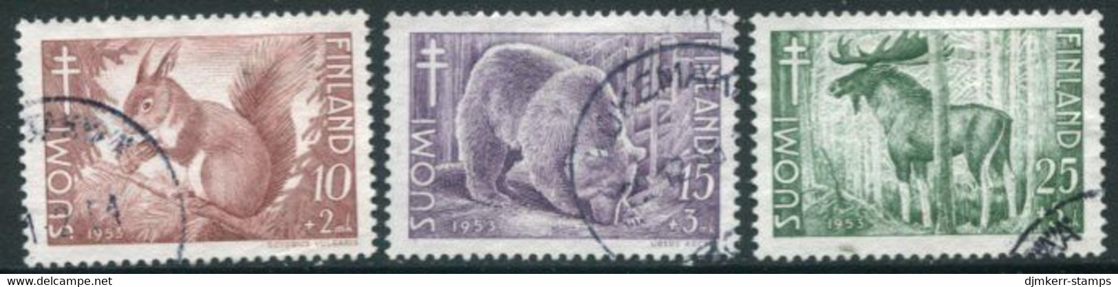 FINLAND 1953 Anti-tuberculosis Fund: Forest Mammals Used .  Michel 418-20 - Gebruikt