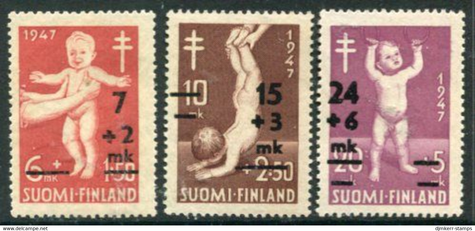 FINLAND 1948 Anti-tuberculosis Fund MNH / **.  Michel 353-55 - Unused Stamps