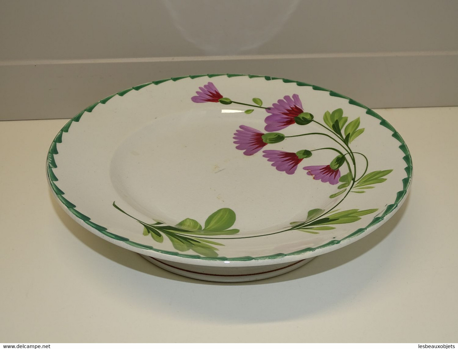 *ANCIEN PLAT A MIGNARDISES COMPOTIER CERAMIQUE ST AMAND HAMAGE décor FLEURI   E