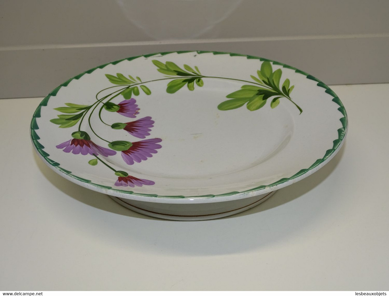 *ANCIEN PLAT A MIGNARDISES COMPOTIER CERAMIQUE ST AMAND HAMAGE décor FLEURI   E