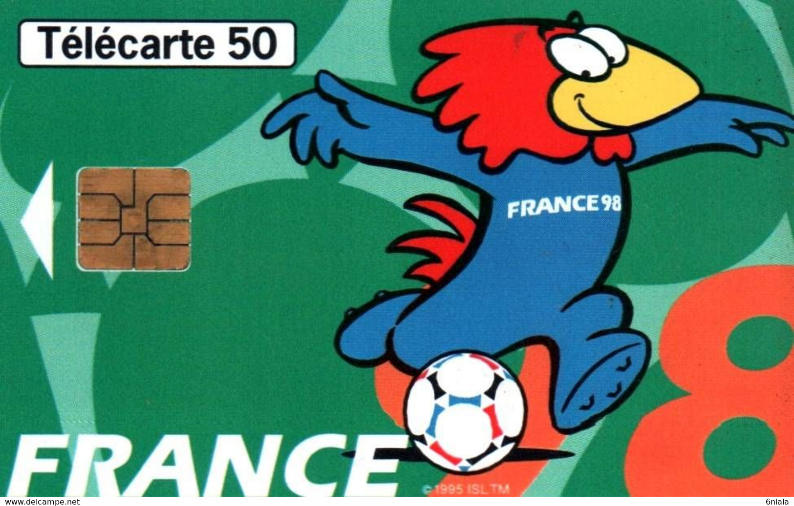 7532 Télécarte  Collection MASCOTTE  FOOT Coupe Du Monde Football Le Dribble  France 98 Footix    (Recto Verso) 50 U - Deportes