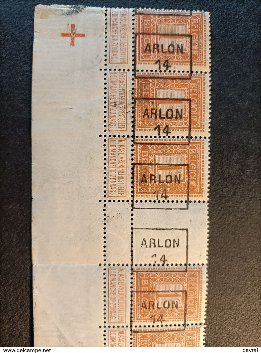 N 108 ** Mnh  " ARLON 14 " Strook V 8 + Bladrand " ATELIER DU TIMBRES " - Sobreimpresos 1912-14 (Leones)