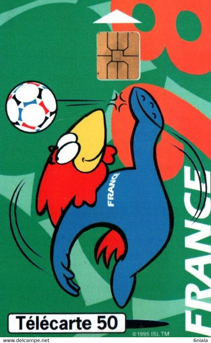 7534 Télécarte  Collection MASCOTTE  FOOT Coupe Du Monde Football Retourné Acrobatique France 98 Footix (Recto Verso) - Deportes