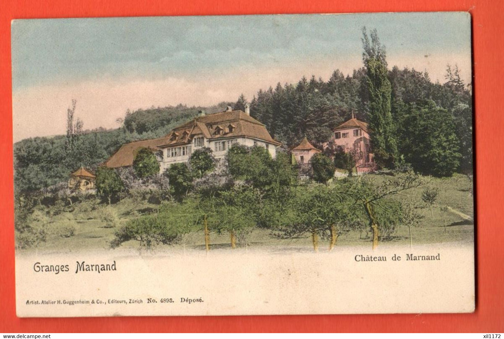 ZQG-28  Granges-Marnand Château De Marnand. Guggenheim 4893 NC  Dos Simple - Marnand