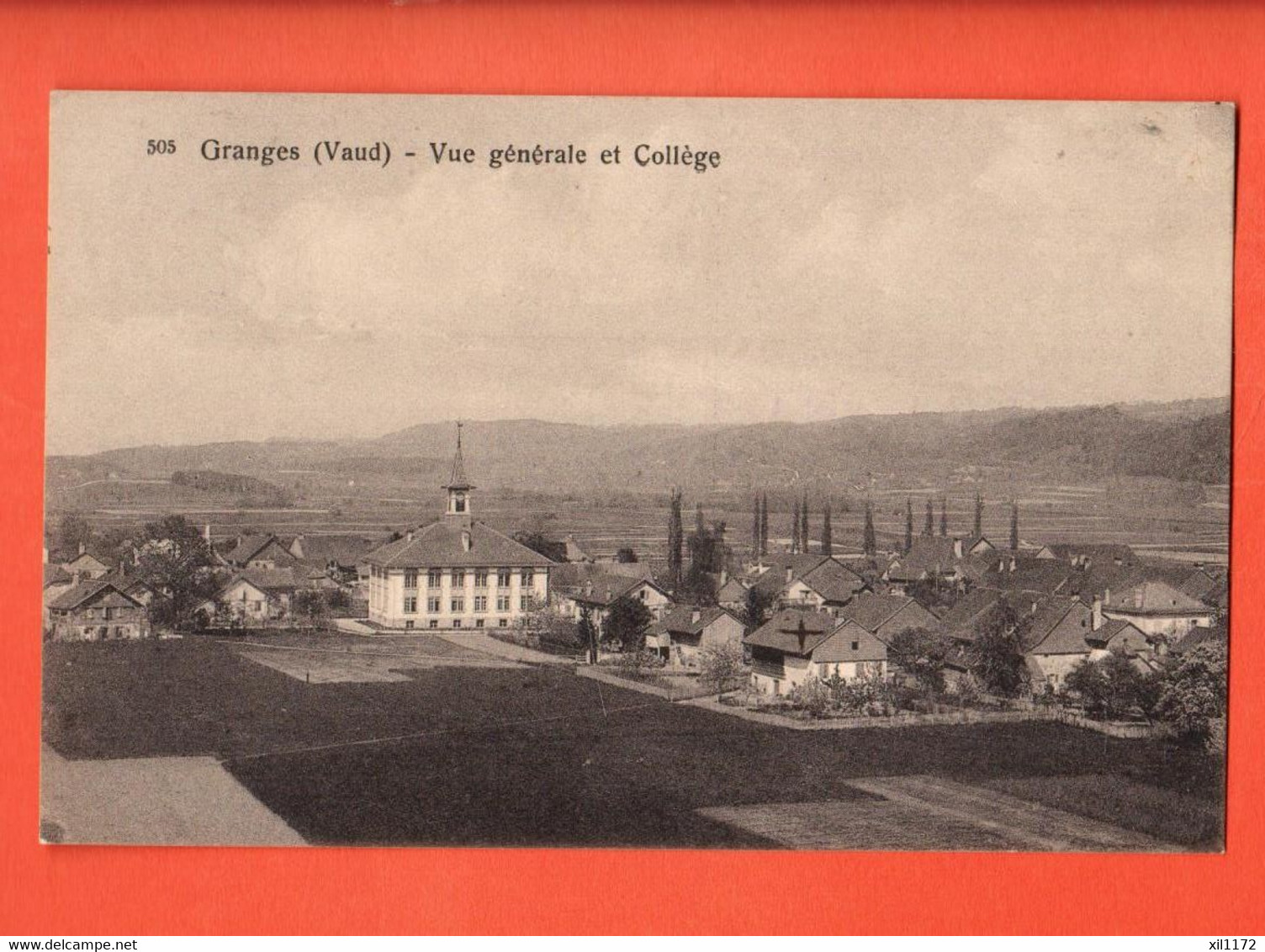 ZQG-31  Granges-Marnand Vue Générale Et Le Collège   Circulé 1911  Edit. Savigny 505 - Savigny