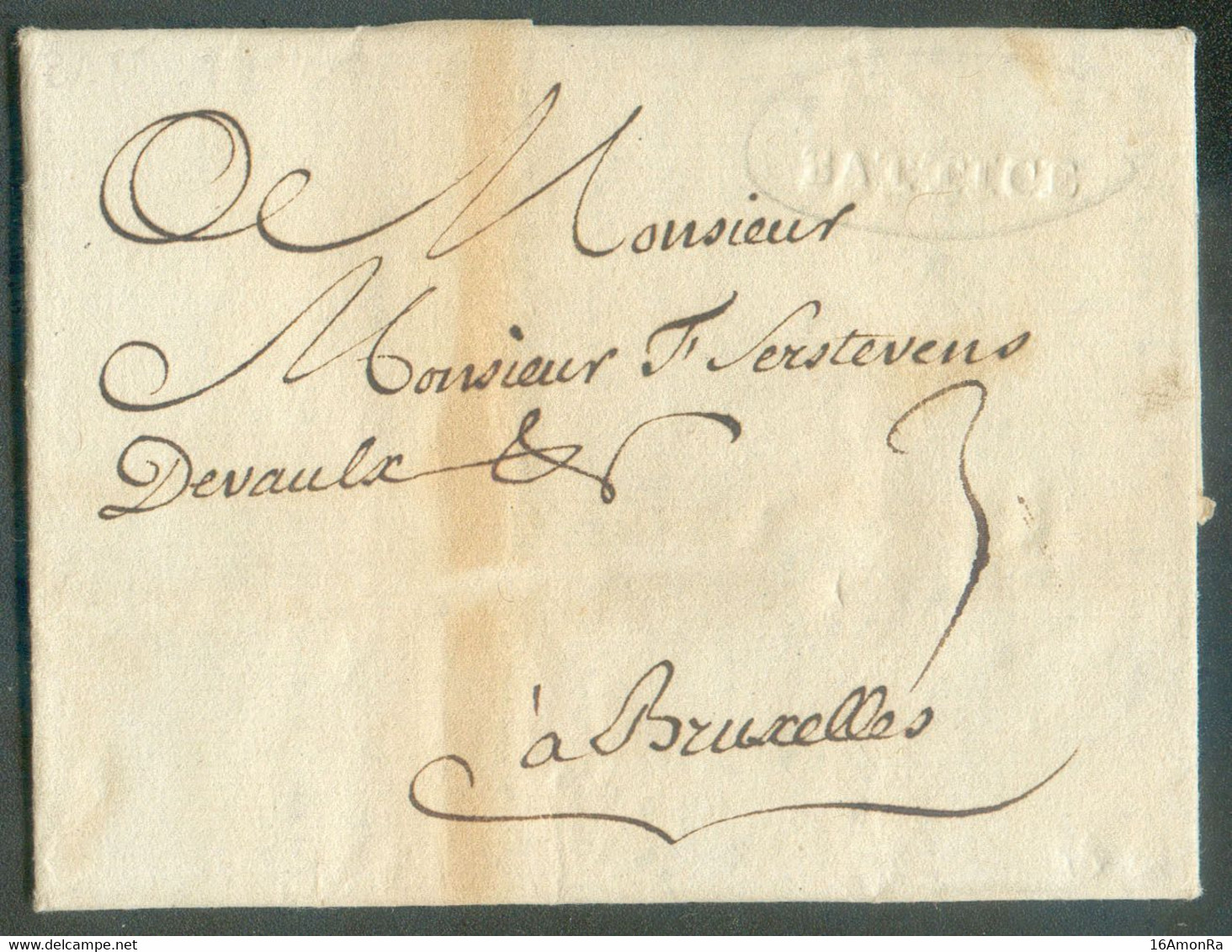 LAC De DOLHAIN Le 30 Mars 1778 Via (griffe En Creux)  BATTICE Vers Bruxelles - Très Bon Texte Sur Le Commerce Des Draps - 1714-1794 (Pays-Bas Autrichiens)