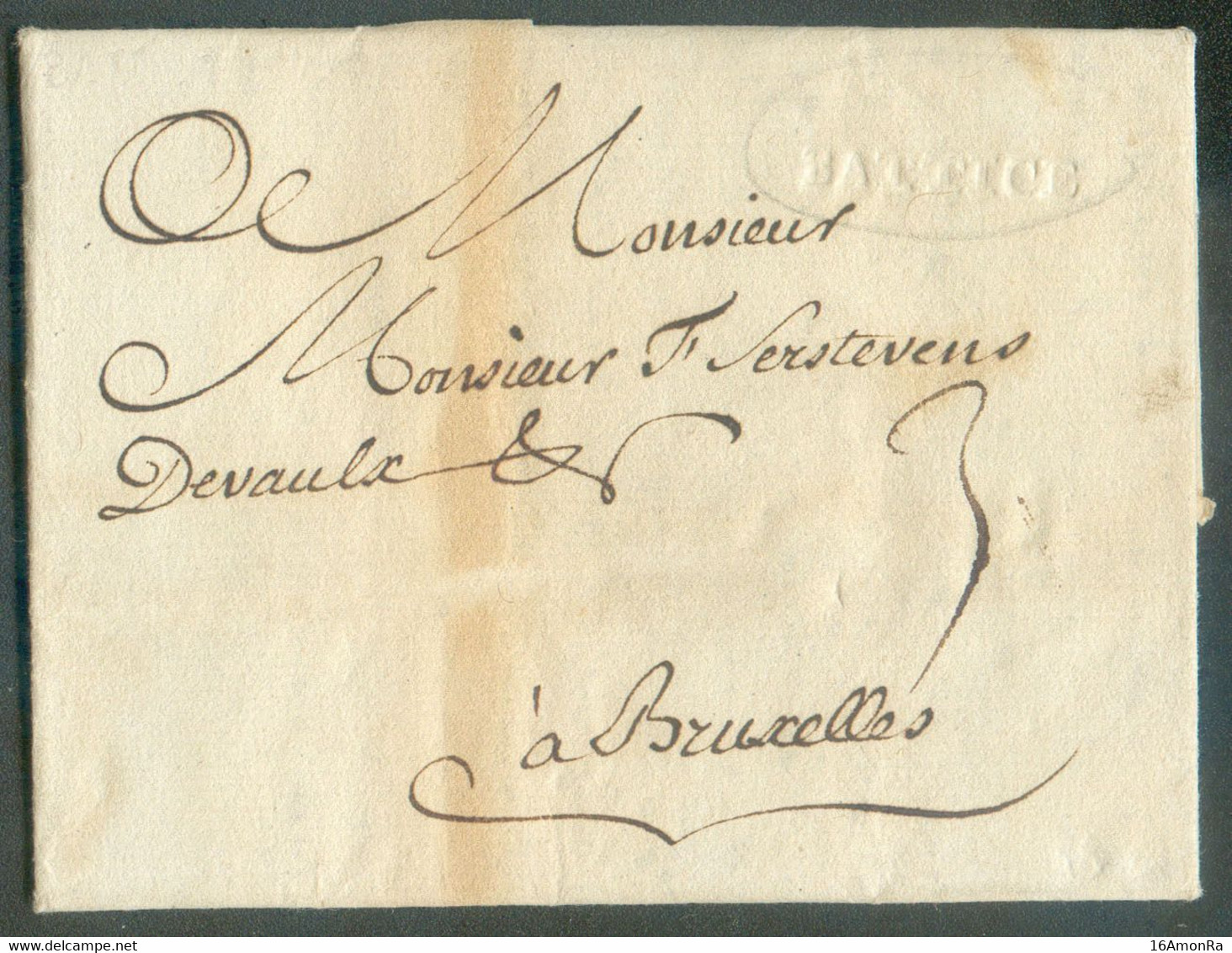 LAC De DOLHAIN Le 30 Mars 1778 Via (griffe En Creux)  BATTICE Vers Bruxelles - Très Bon Texte Sur Le Commerce Des Draps - 1714-1794 (Paises Bajos Austriacos)