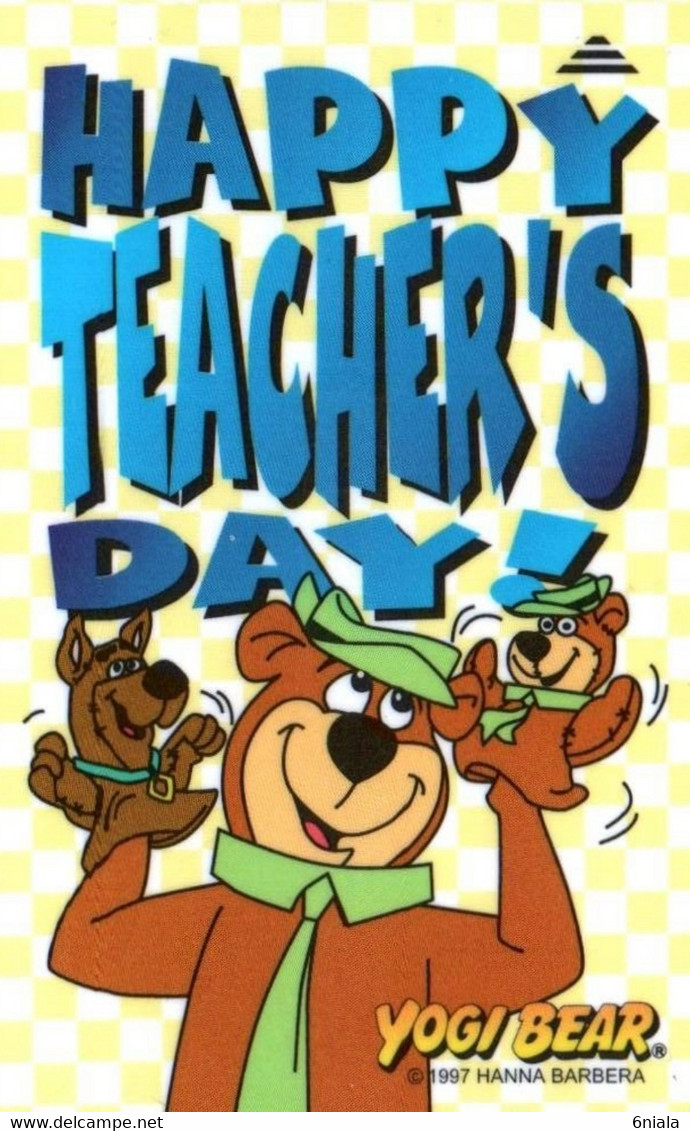 7560 Télécarte Collection HAPPY Teacher's Day YOGI BEAR    Hanna Barbera  ( Recto Verso) Carte Téléphonique Singapour - Comics