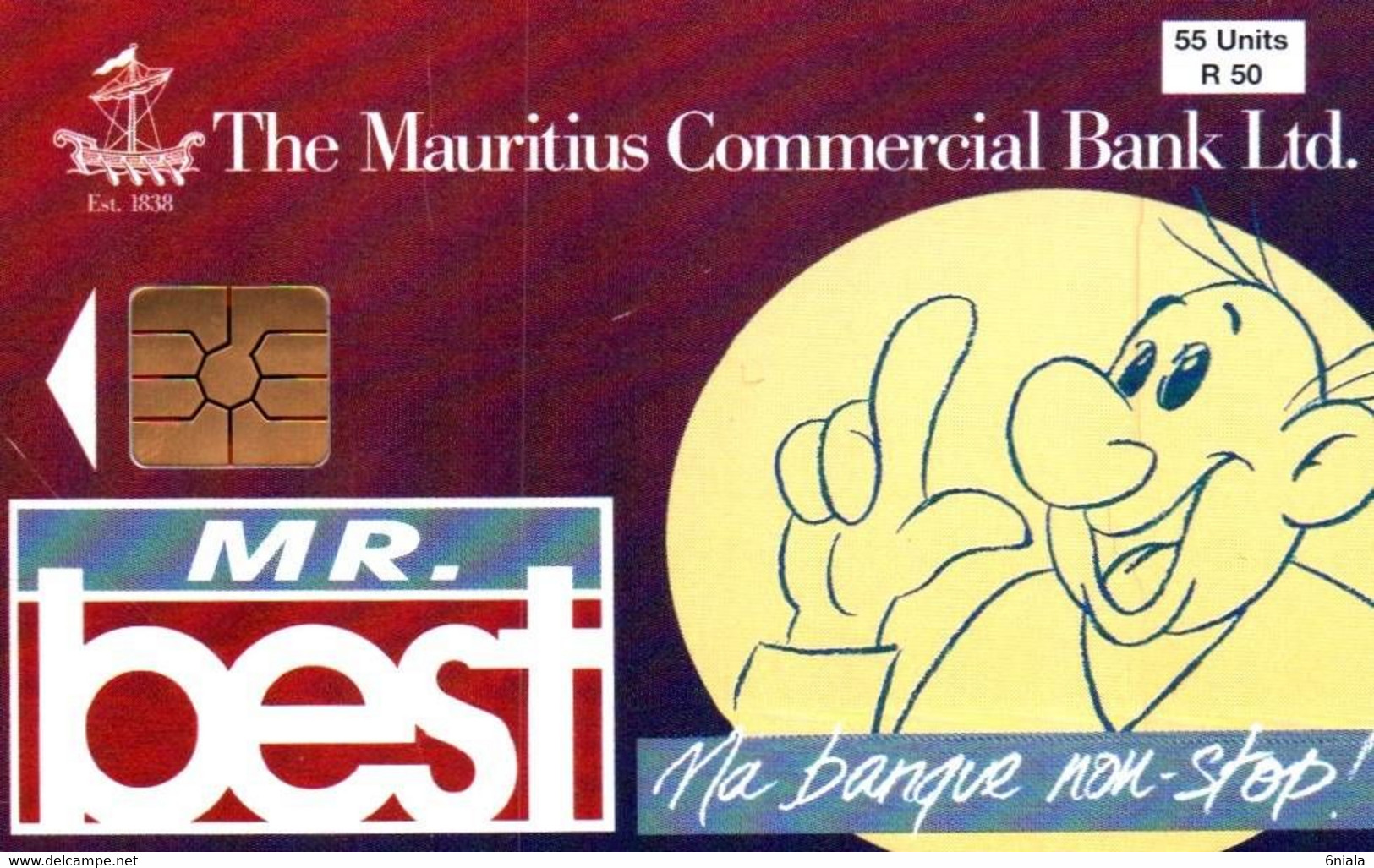 7563 Télécarte Collection MAURICIUS COMMERCIAL BANK Ltd Mr BEST ( Recto Verso)    Carte Téléphonique - Mauritius