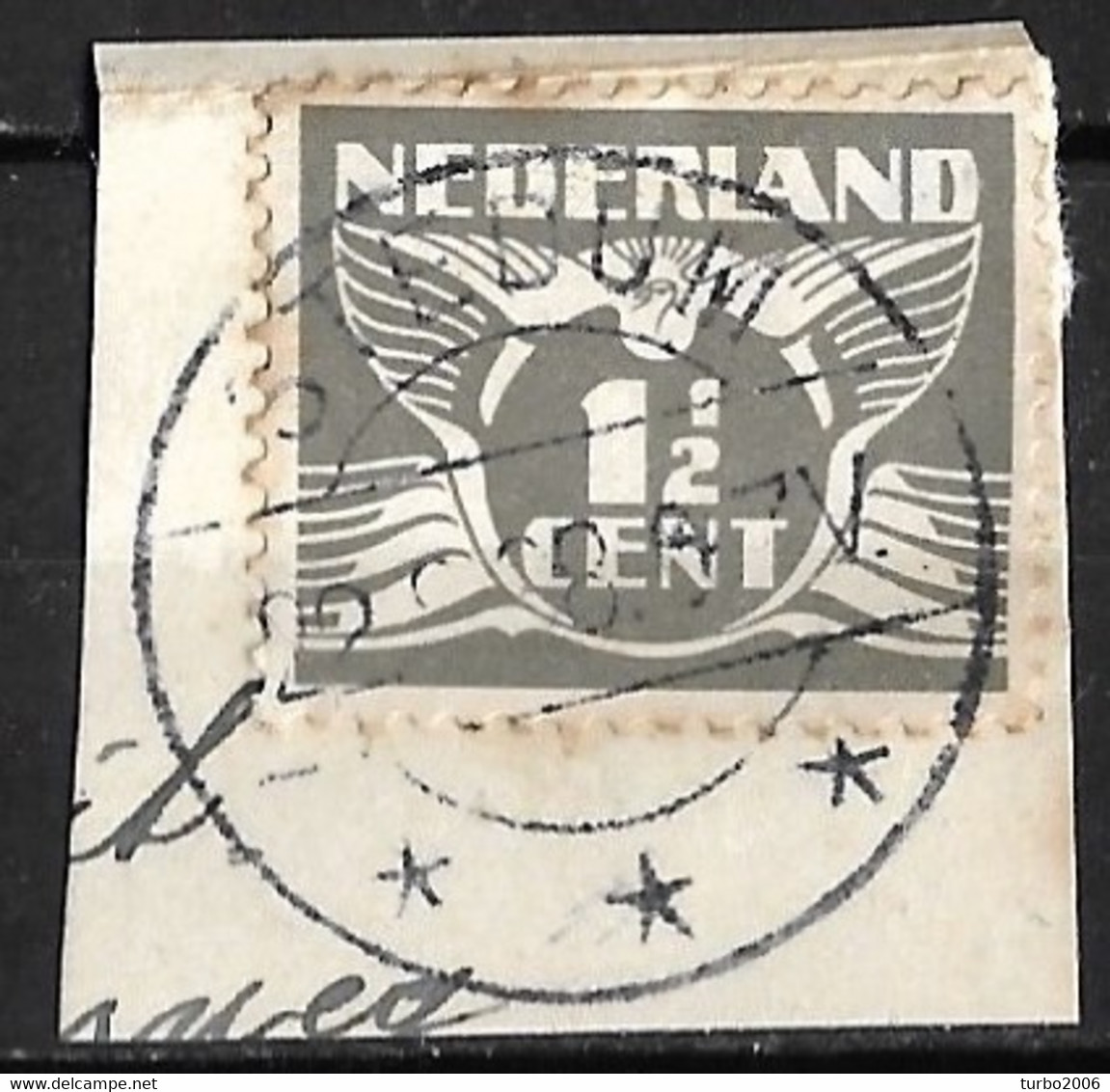 1938 Langebalkstempel STEDUM*** Op Cijfertype Met WM Ringen 1½ Cent Grijs NVPH 171 Op Briefstukje - Poststempels/ Marcofilie