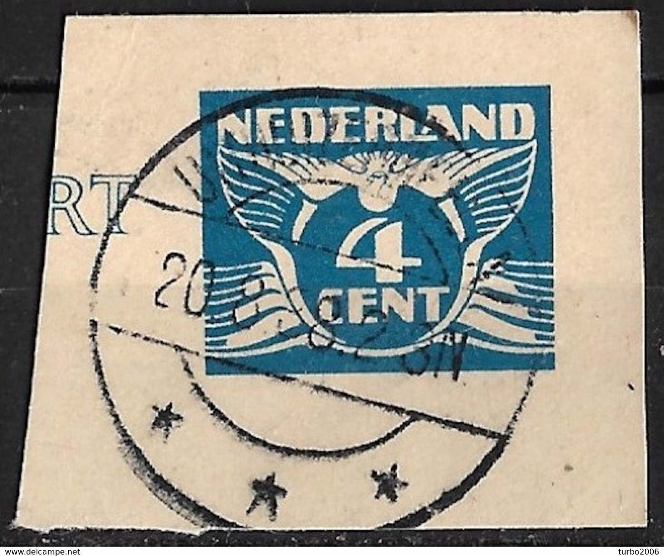 1938 Langebalkstempel UITHUIZERMEDEN Op Cijfertype 4 Cent Blauw Uit Briefkaart - Poststempels/ Marcofilie