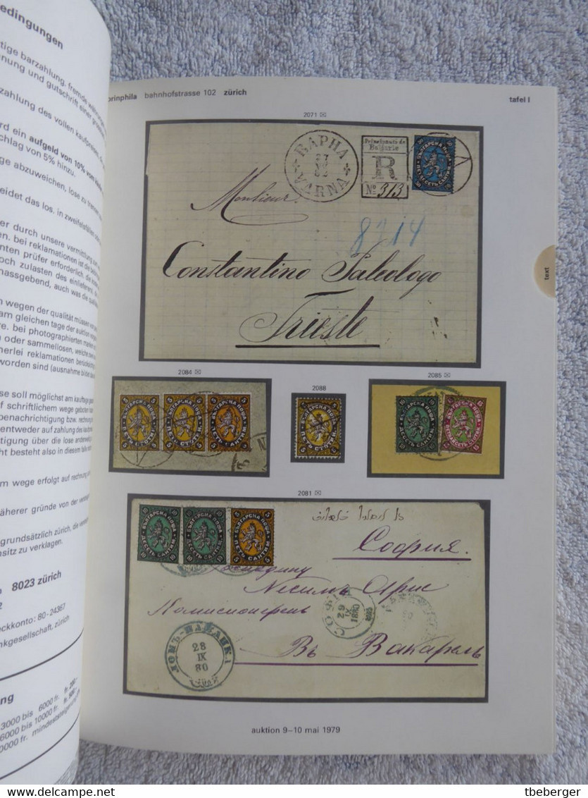 AC Corinphila 62 Auction 1979: Bulgaria & Levante, Collection Franz See & Chile Joaquin Galvez - Auktionskataloge