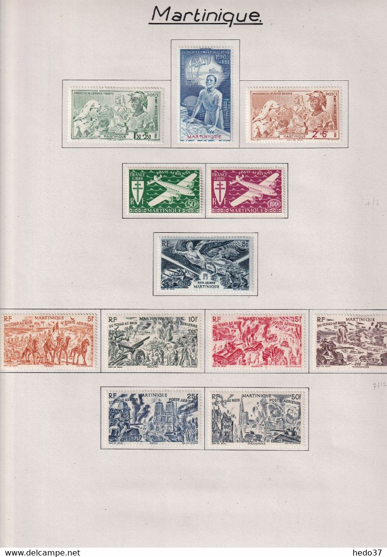 Martinique - Collection Vendue Page Par Page - Neuf * Avec Charnière - TB - Luftpost