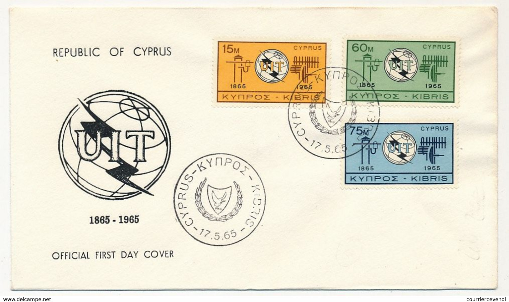 CHYPRE - Env FDC - UIT - 17/5/1965 - Lettres & Documents