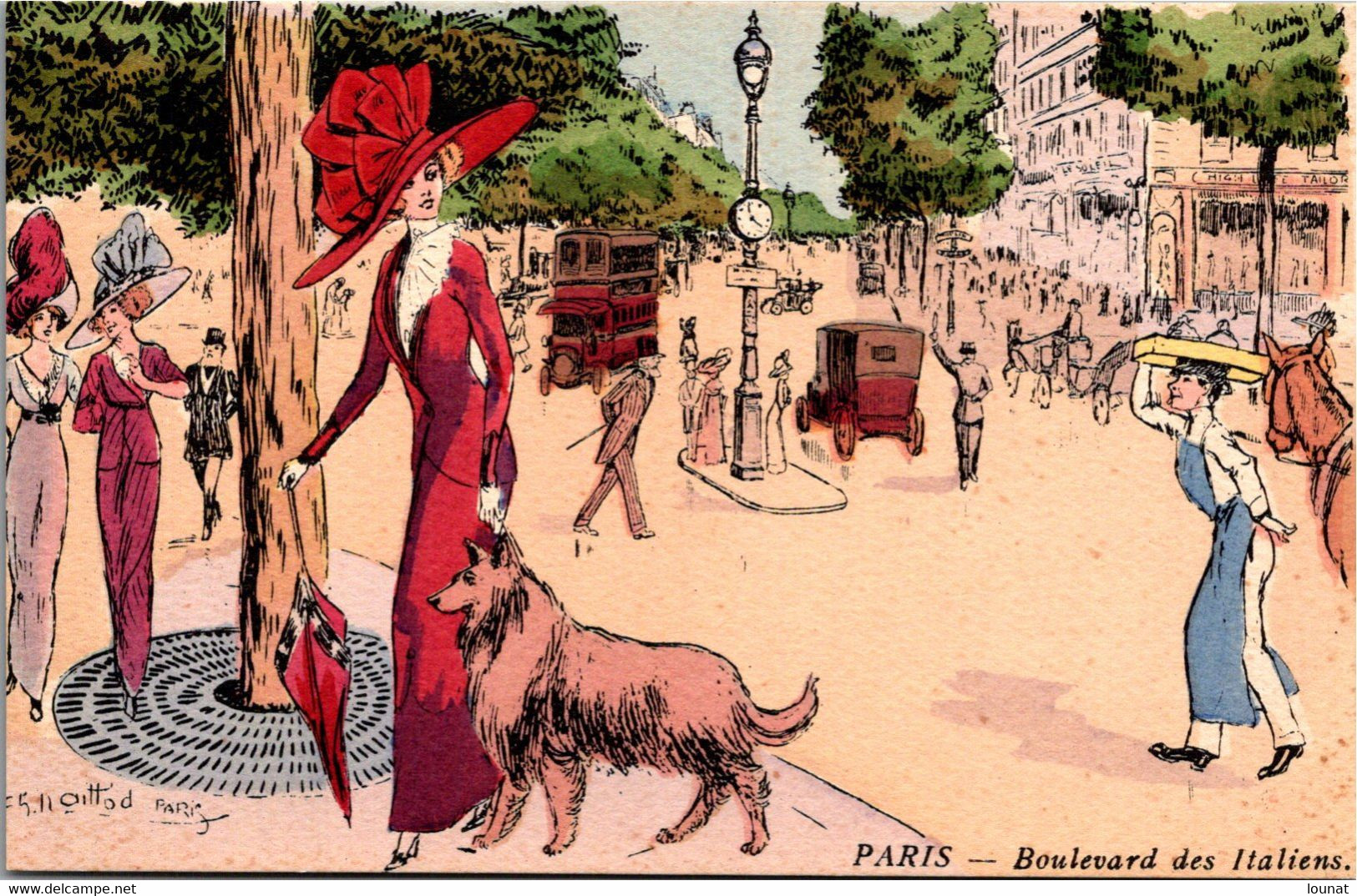 75 PARIS - Boulevard Des Italiens  - Femmes à Chapeaux - Illustrateur NAILLOD Charles - Série 37 - Naillod