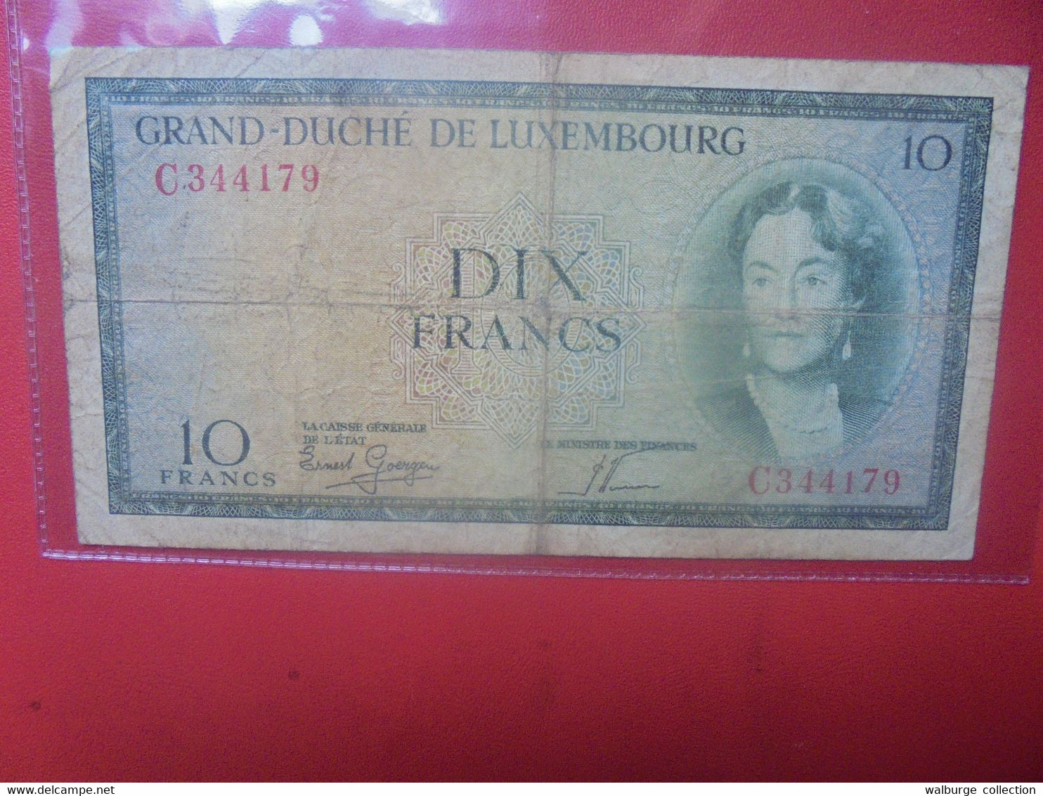 LUXEMBOURG 10 Francs 1954 Préfix "C" Circuler (L.4) - Luxemburg