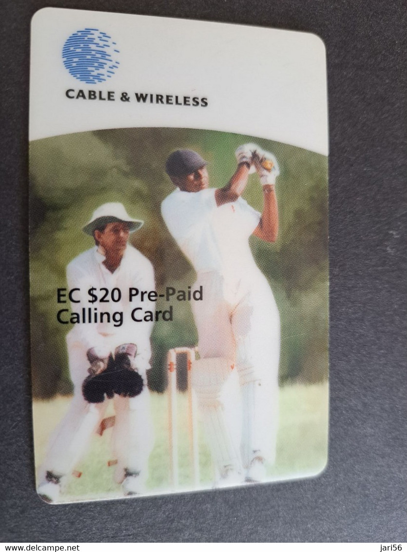 ANGUILLA  AXA 06  /  $20,- CRIQUET  BATSMAN ALEX ADAM    PREPAID   USED CARD  ** 10019** - Anguila