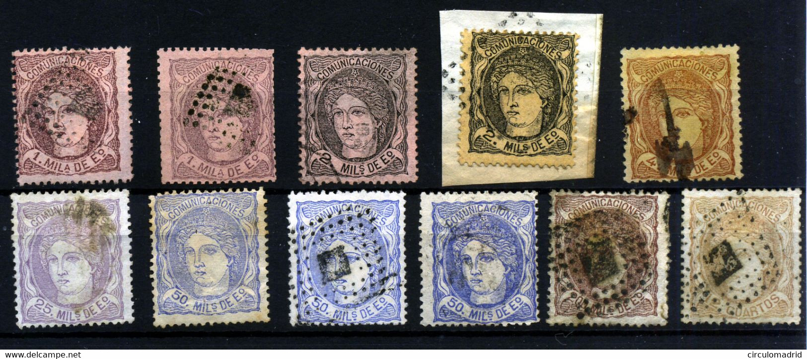 España Nº 102/4, 106/7, 109, 113, 107 (*). Año 1870 - Used Stamps