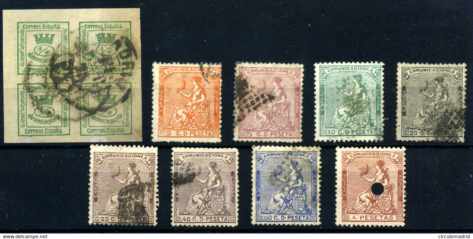 España Nº 130/7, 139T. Año 1873 - Used Stamps