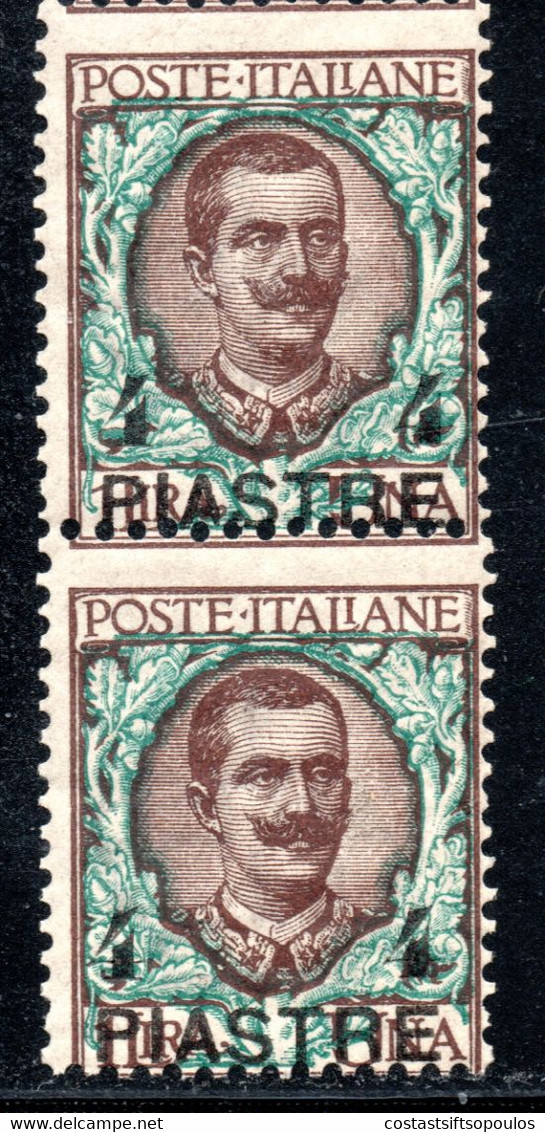 880.ITALY,TURKEY,LEVANT.1908 KING 4 P/1 L. SC.20B,MNH PAIR - Emissions Générales