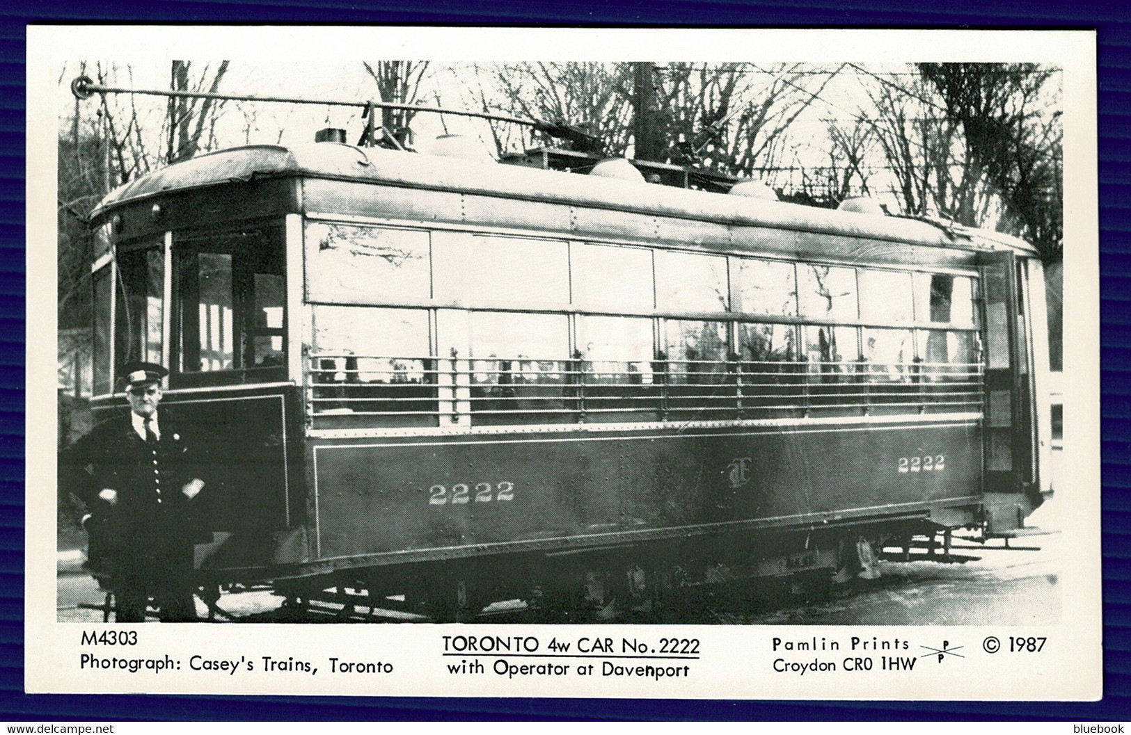 Ref 1551 -  Reproduction Postcard - Toronto Tram Car No 2222 At Davenport - Canada - Toronto