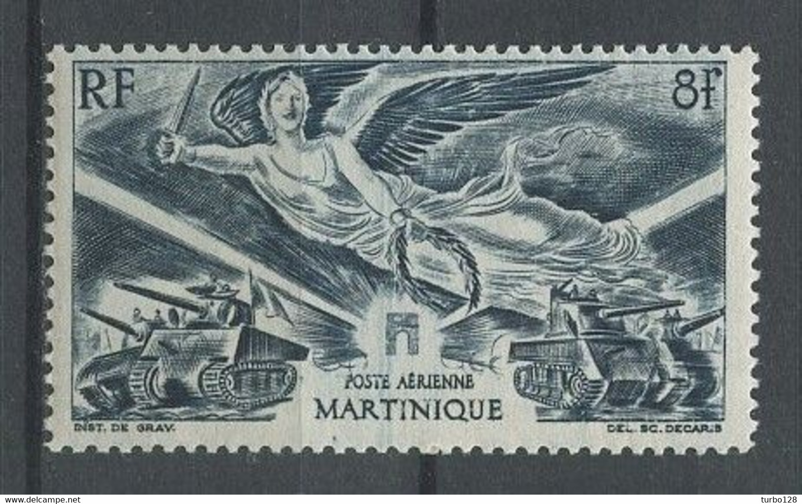 MARTINIQUE 1942 PA N° 6 ** Neuf MNH Superbe C 2.50 € Anniversaire De La Victoire Chars - Airmail