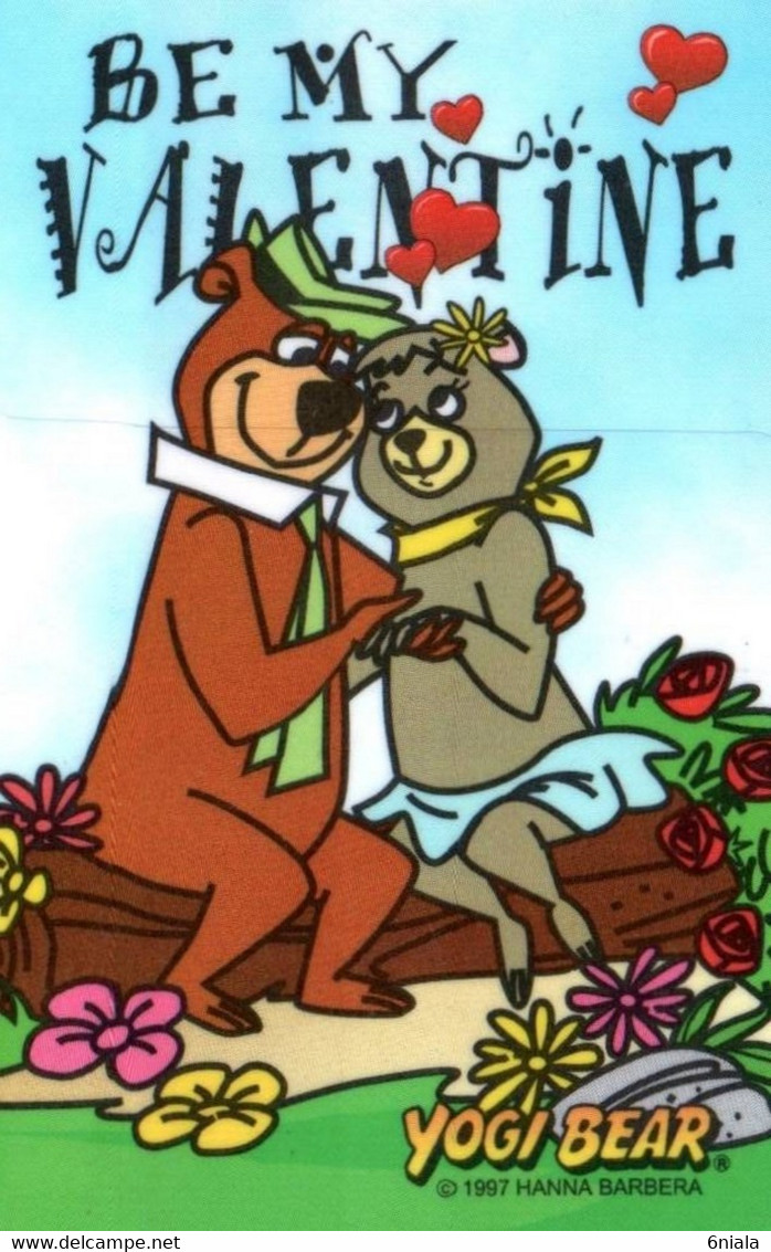 7568 Télécarte Collection BE MY VALENTINE  YOGI BEAR    Hanna Barbera  ( Recto Verso) Carte Téléphonique Singapour - Cómics