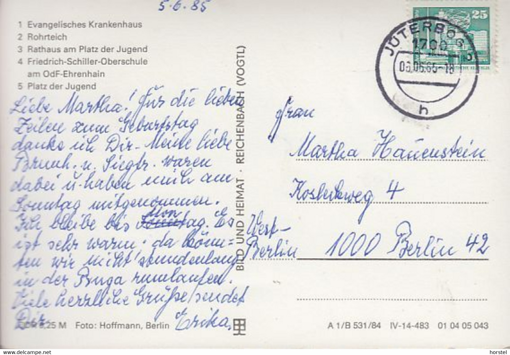 D-14913 Jüterbog - Alte Ansichten - Rathaus - Oberschule - Platz Der Jugend - Nice Stamp - Jueterbog