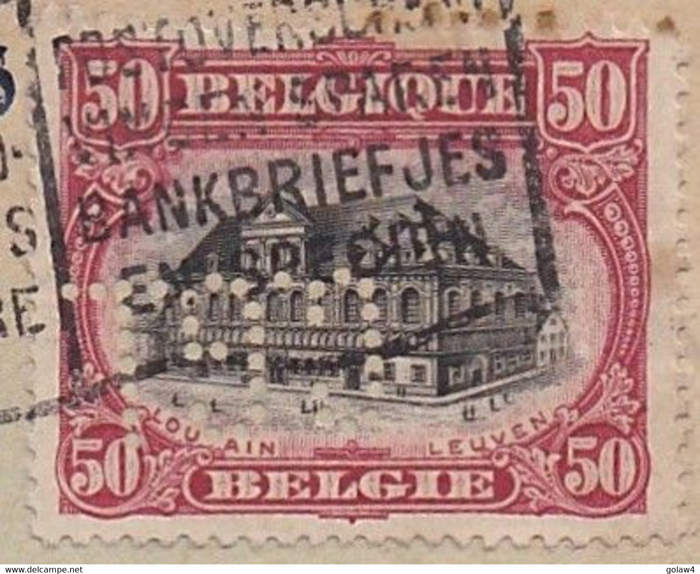 28475# LOUVAIN LEUVEN PERFORE CDG CREDIT GENERAL LIEGEOIS PERFIN LETTRE BRUXELLES BRUSSEL 1921 SMYRNE TRESOR POSTES 528 - 1909-34