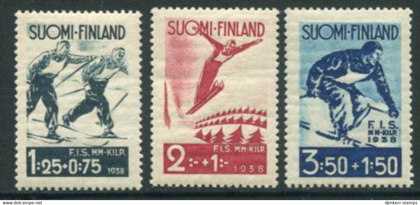 FINLAND 1938 Skiing World Championships MNH / **.  Michel 208-10 - Unused Stamps