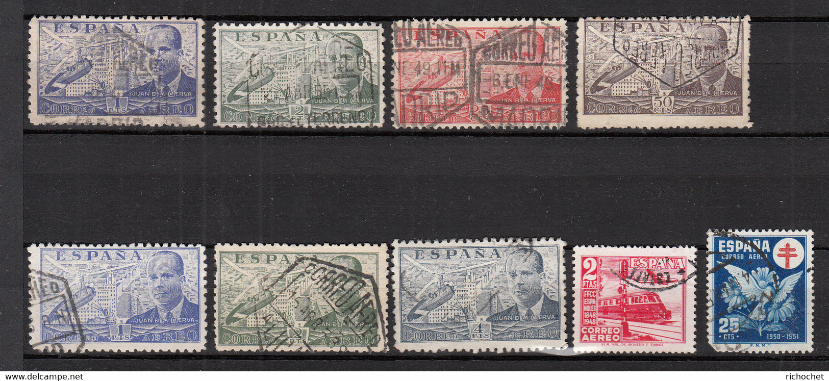 Espagne - PA 199 ° + 200 ° + 218 ° + 220 ° + 221 ° + 222 ° + 223 ° + 238 ° + 247 ° - Used Stamps