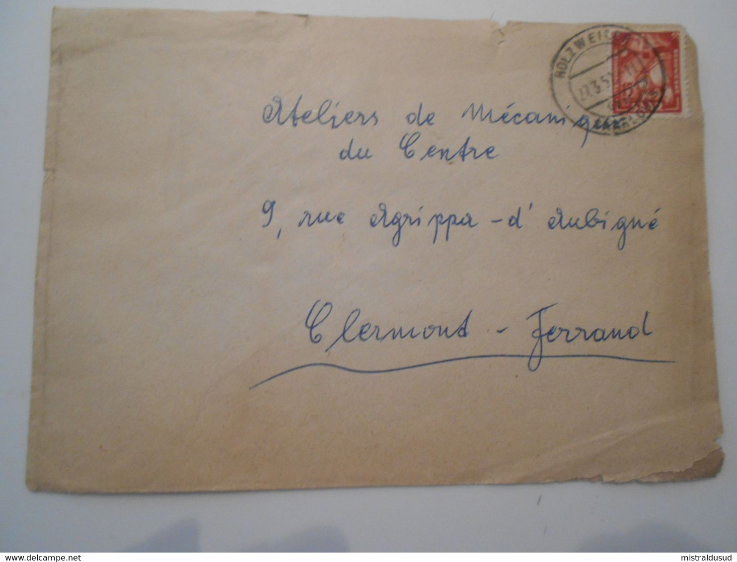 Sarre , Lettre De Holzweiler 1951 Pour Clermont-ferrand - Briefe U. Dokumente