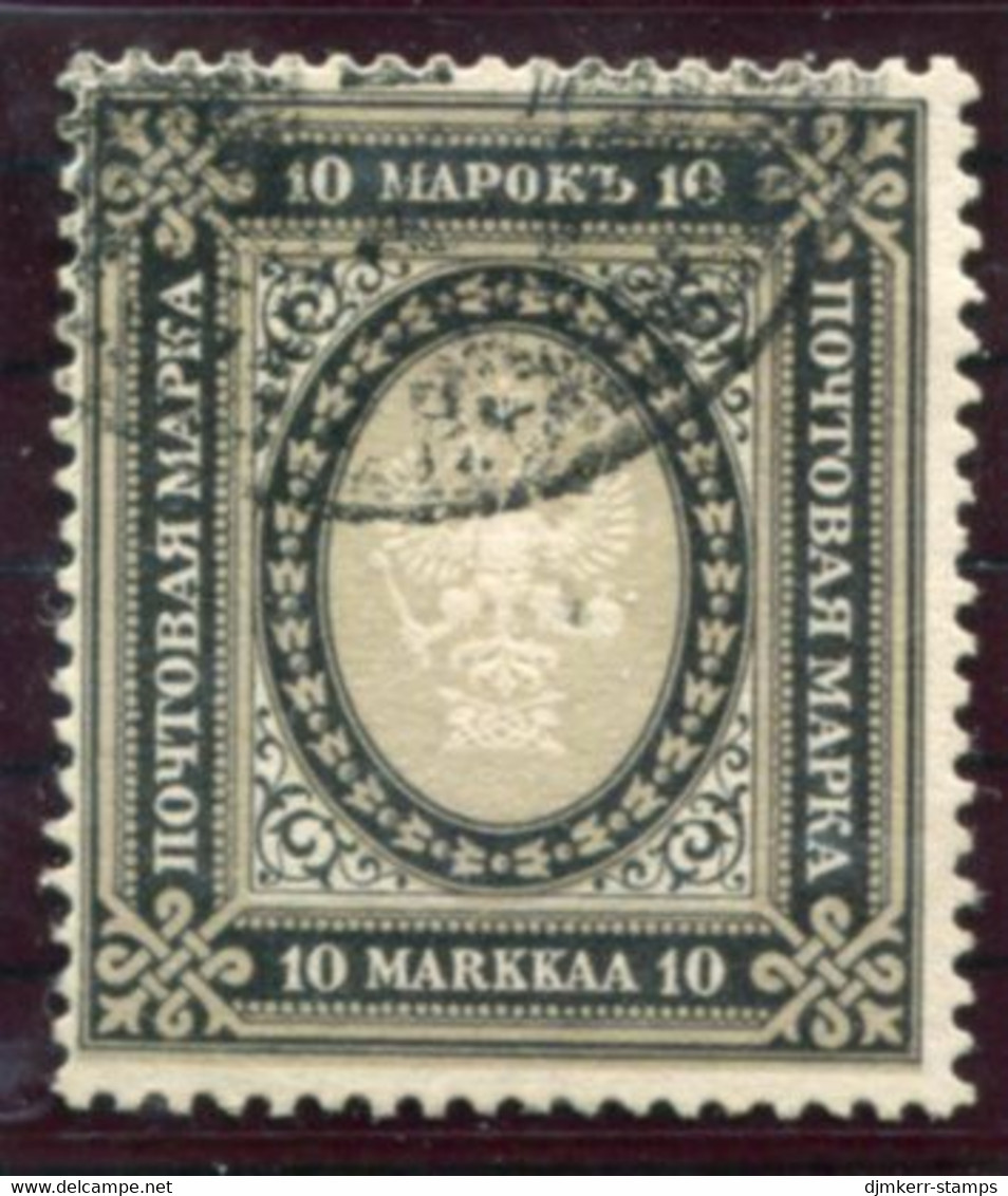FINLAND 1913 Arms 10 Markka.on White Paper  Used..  Michel 60caw - Usados