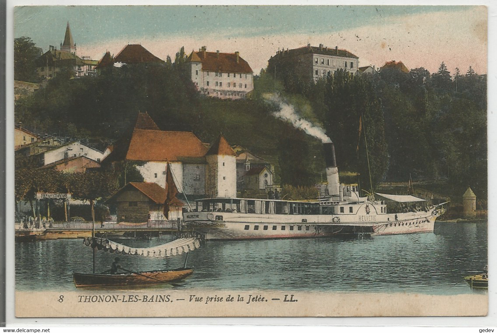 France 74, Thonon Les Bains, Bateau à Vapeur Du Léman HELVETIE (22.8.28) - Thonon-les-Bains