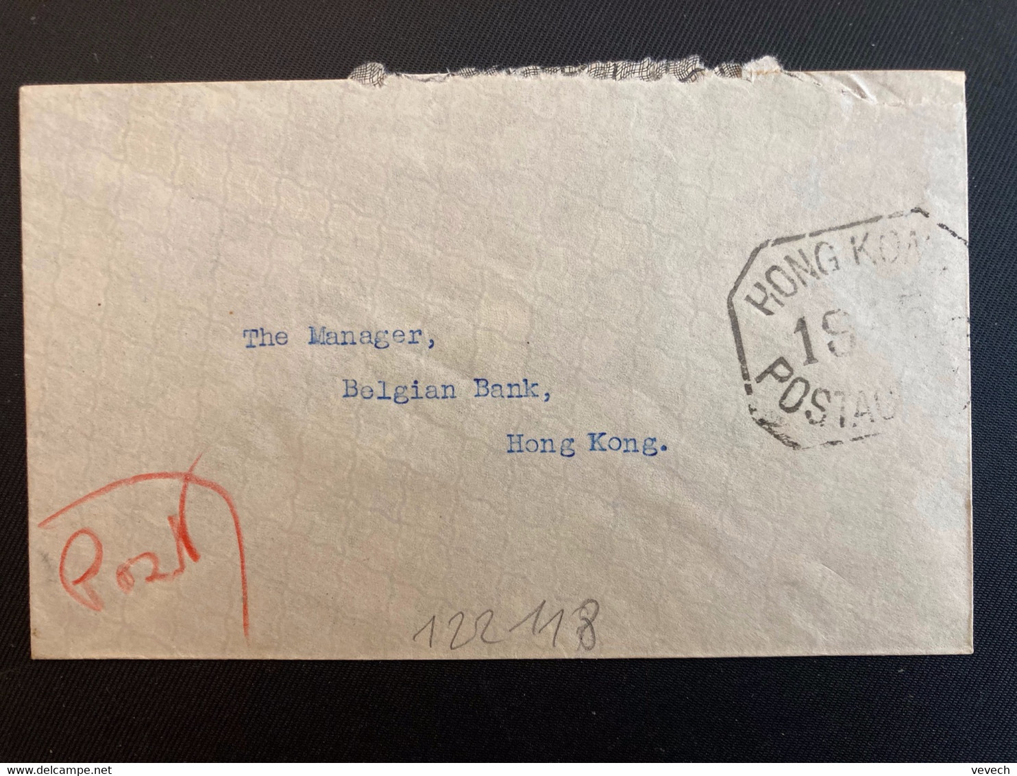 LETTRE LOCALE OBL. POSTAGE PAID 1945 HONG KONG (RARE) - Briefe U. Dokumente