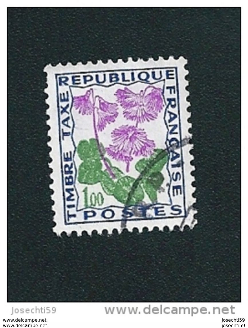 N° 102  Timbre Taxe  Soldanelle Des Alpes 1f 1964 1971 France Oblitéré - 1960-.... Oblitérés