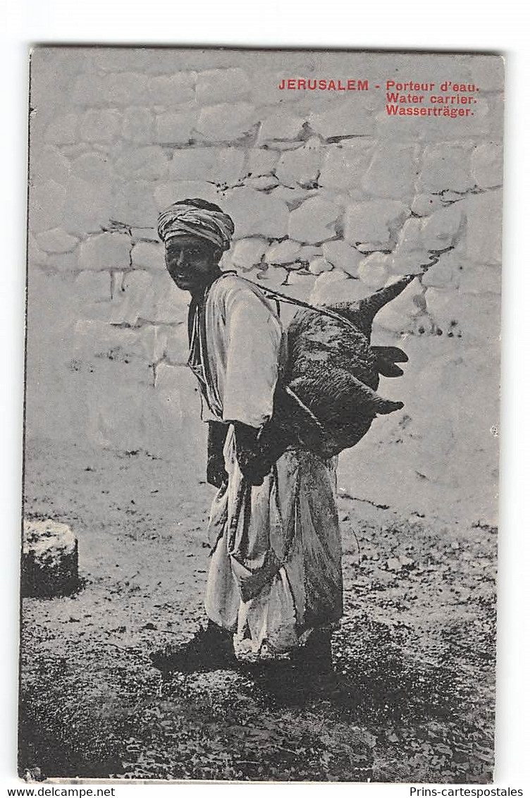 CPA Jérusalem Porteur D'eau Water Carrier Wassertrager - Israel