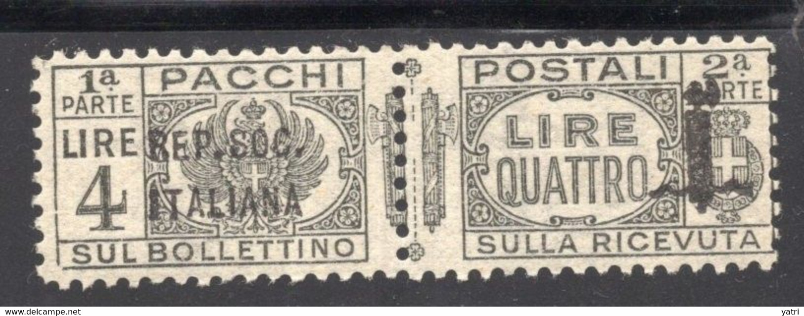 Repubblica Sociale (1944) - Pacchi Postali, 4 Lire ** - Postpaketten