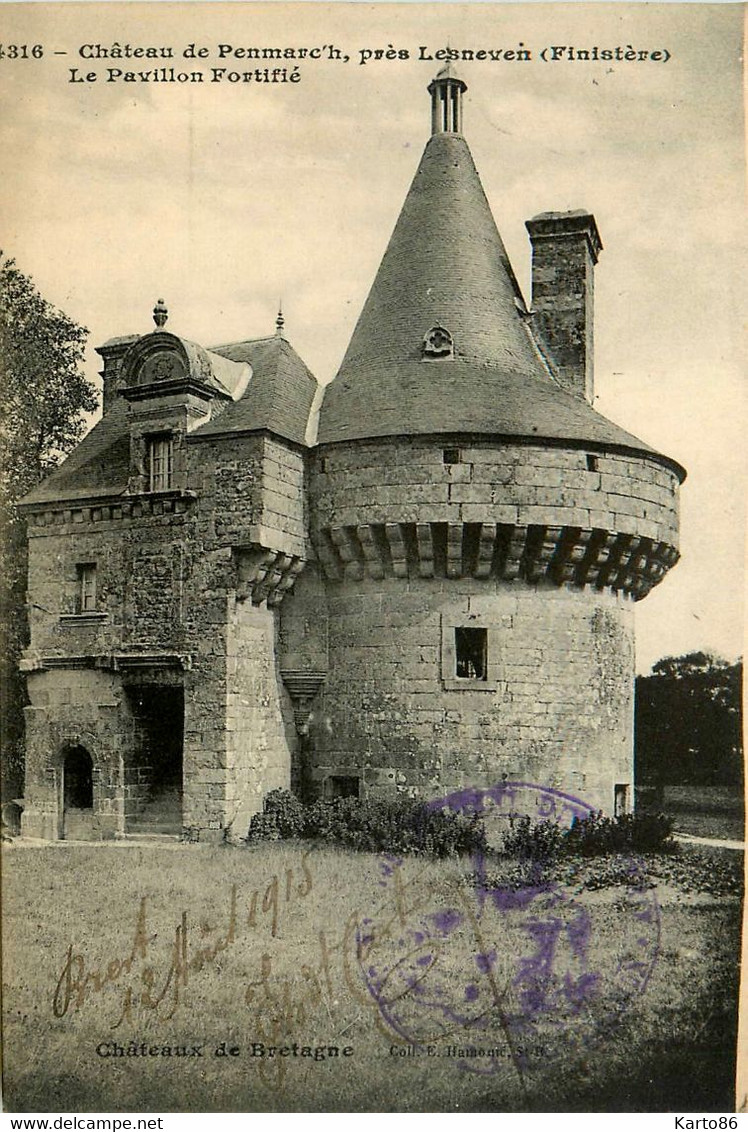 Près Lesneven * Château De Penmarc'h * 2 Cachets Militaire 87ème Régiment Térritorial Brest Dépôts 19 - Lesneven