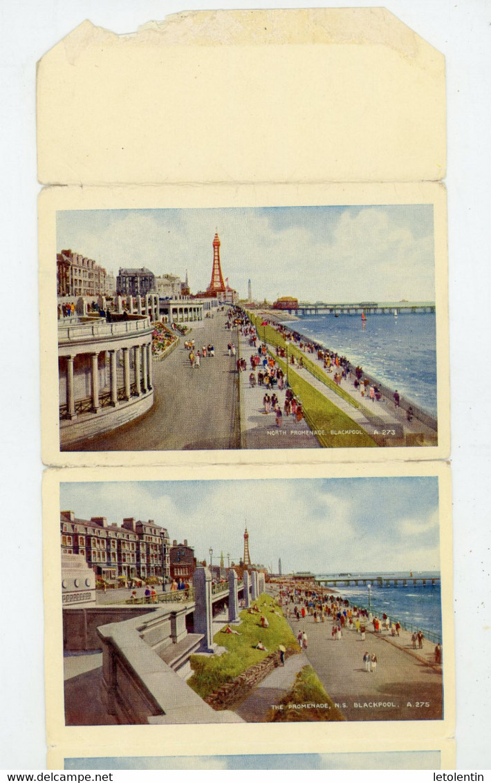 CPA : GB - BLACKPOOL - DEPLIANT DE 5 CARTES / PROMENADES - Blackpool