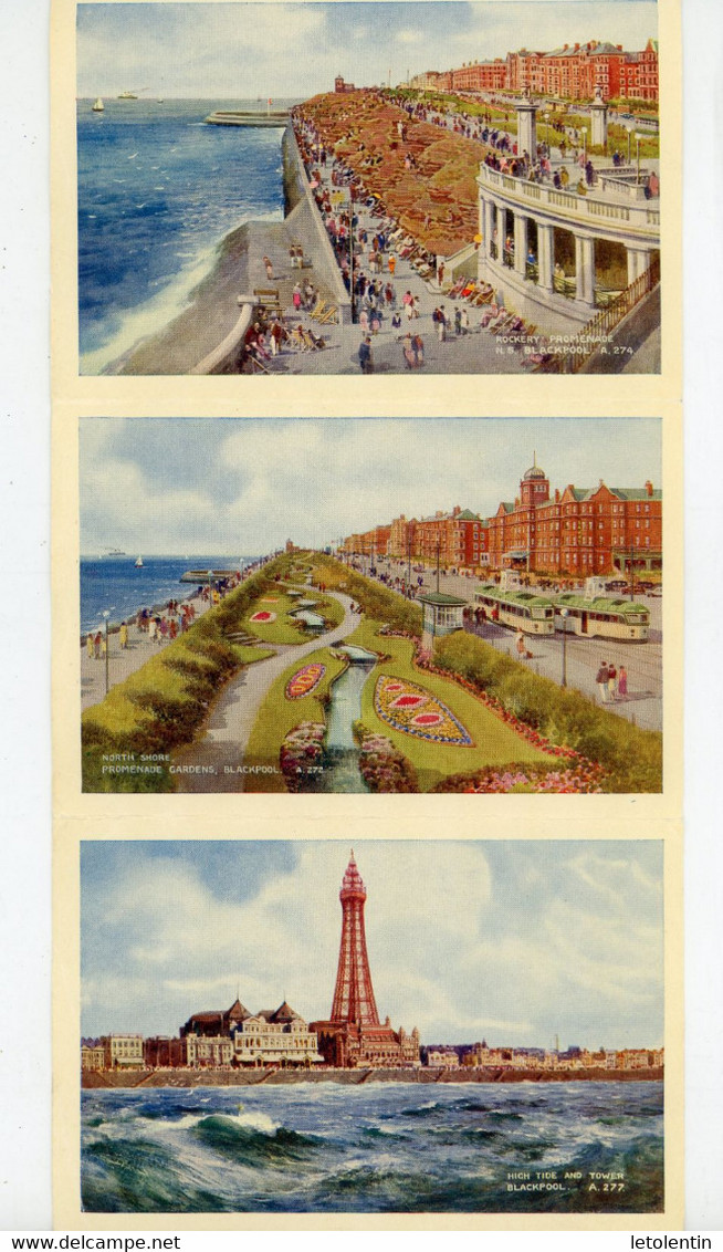 CPA : GB - BLACKPOOL - DEPLIANT DE 5 CARTES / PROMENADES - Blackpool